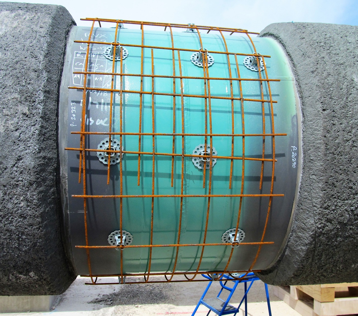 Steel Reinforcement Ready for Concrete Coating.